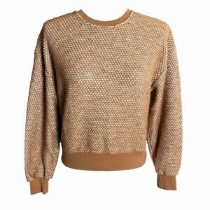 Marine Layer Birdseye Sweatshirt Women's Brown S Athleisure Granola Girl